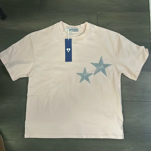 NWT Aelfric Eden Embroidery Star tee XS pink - Picture 1 of 6